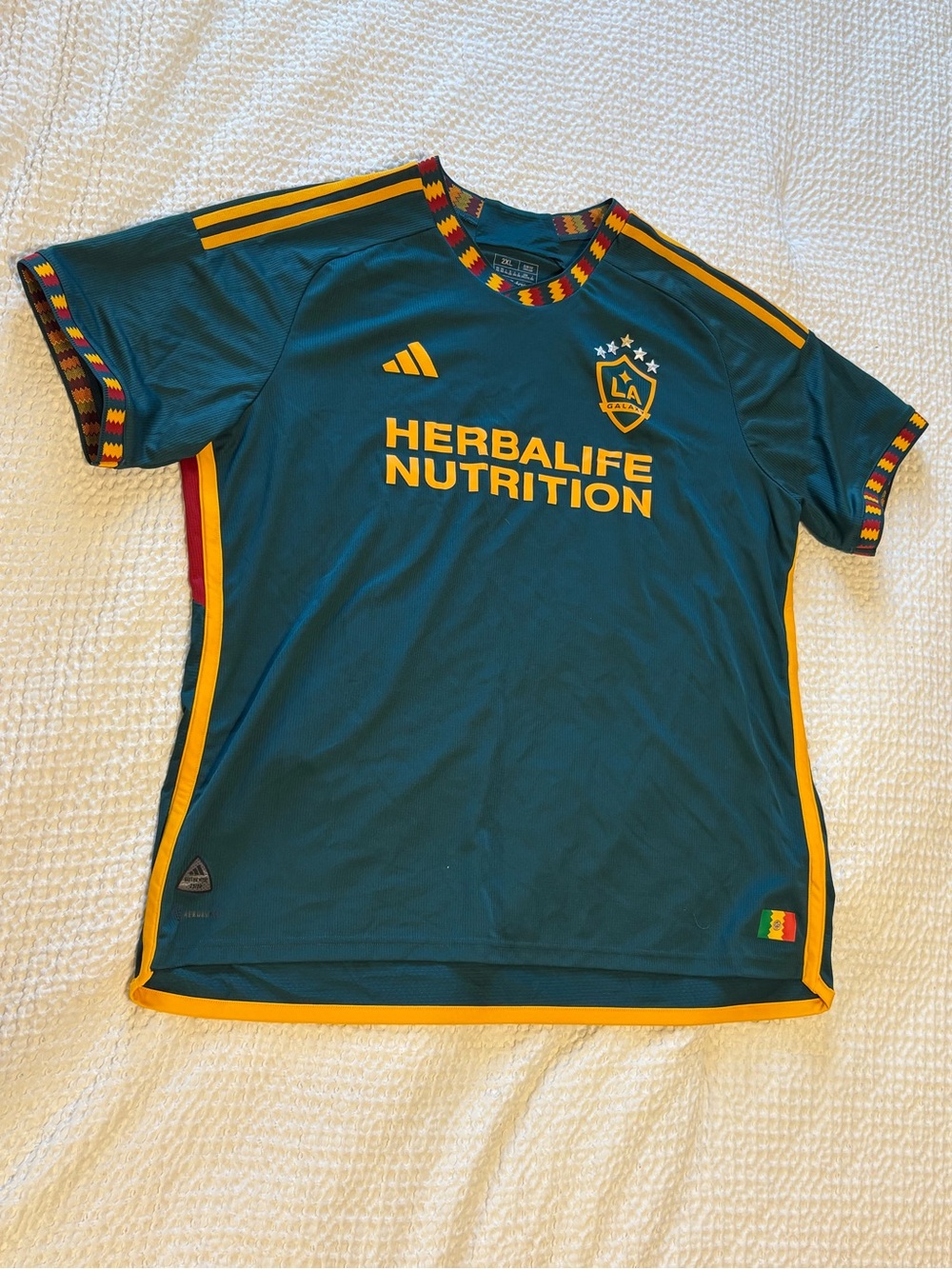 adidas LA Galaxy Green & Gold Kids Jersey